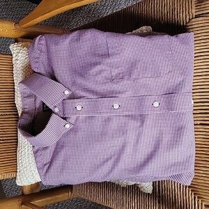 Jos A. Bank, Traveler's collection, maroon houndstooth, button-down, size L